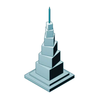 Isometric illustration of the Burj Khalifa