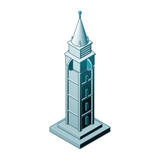 Isometric illustration of the Elizabeth Tower